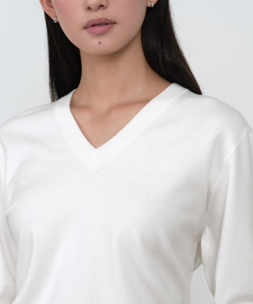 MUSINSA STANDARD WOMAN Women'S Essential V-Neck Knit [Ivory]