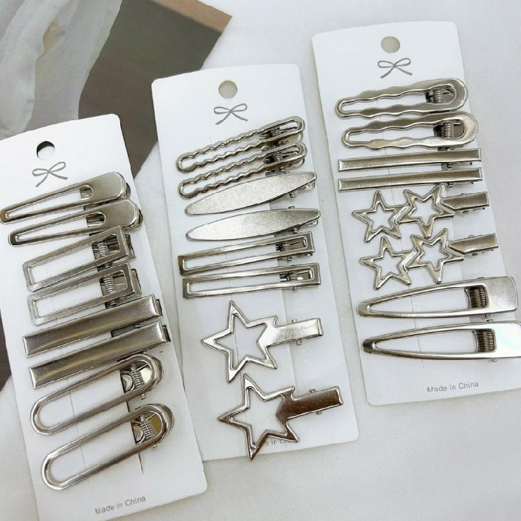 24Pieces Star Hair Clip Japanese 2000s Hairpin Side Barrette Anime Duckbill Clip Female Hair Shaping Decoration for Daily