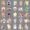 50 Pet Milk Tea Graffiti Stickers Creative Cartoon Cute Animal Decorative Water Cup Mobile Phone Gum Stickers
