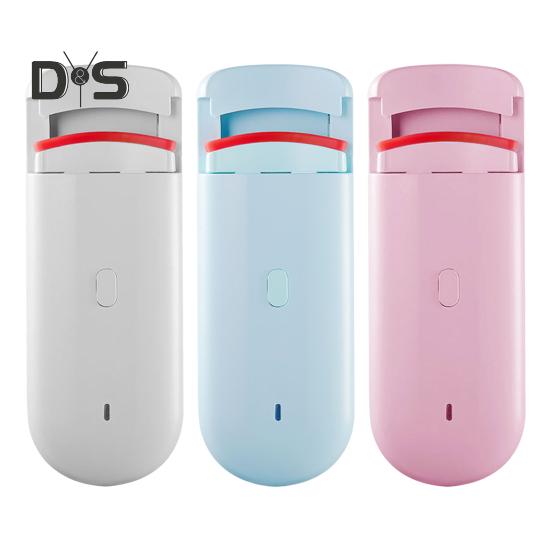 Heated Eyelash Curler Electric Eye Lash Curlers with Built-in Curved Comb Silicone Pad Rechargeable Quick Natural Curling Professional Eyelash