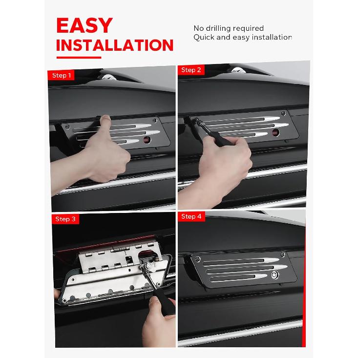 Amazicha Satteltasche Satteltaschen-Verriegelungsabdeckungen Schwarz Kompatibel für Harley Davidson Touring Street Glide, Electra Glide, Road Glide 1993-2013