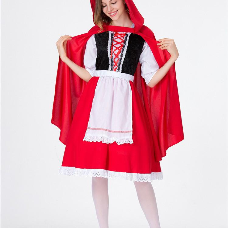 Disfraz de Caperucita Roja para Adultos - Vestido de Princesa para Halloween y Navidad