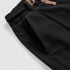 Women Suit Pants High Waist Straight Wide Leg Zipper Fly Trousers with Belt Decoration Solid Color Slacks