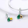 Grüne Serie Avocado Anhänger Kleeblatt Charms Perlen Passend für Original Charms Armband Damen Kupfer Schmuck