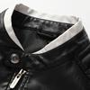 Men's Leather Butterfly Embroidered Zipper Cardigan Motorcycle PU Leather Jacket