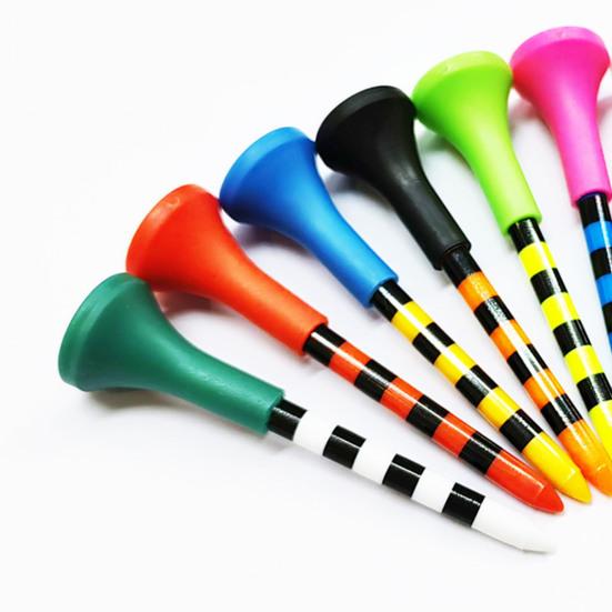 10Pcs Golf Ball Tee Striped Low-Resistance Tip Increase Flight Distance Stabilize Practice Training Golf Ball Holder Golf Training
