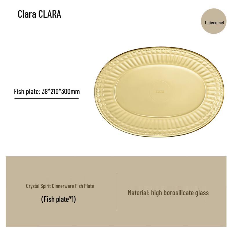 Clara Crystal High Borosilicate Glass Fish Plate