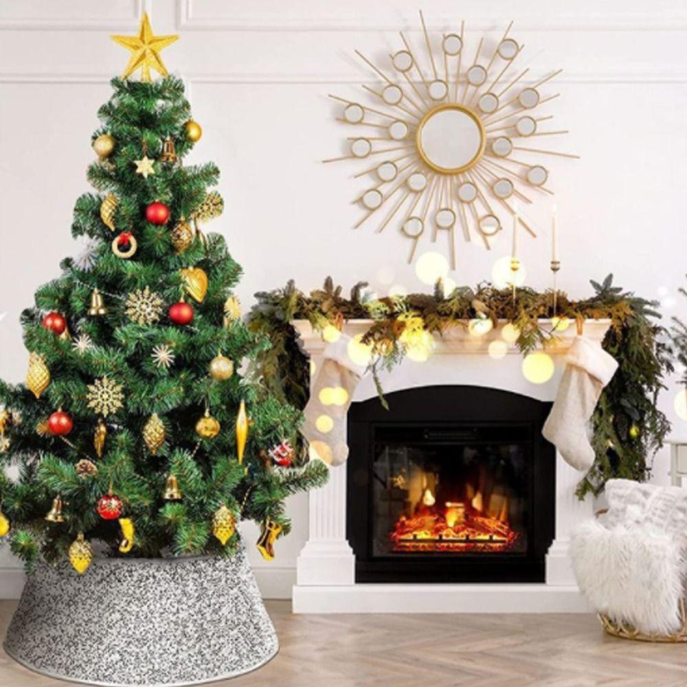 Retro Christmas Tree Skirts Sequin Xmas Tree Skirt Christmas Tree Surround Base  Christmas Decor