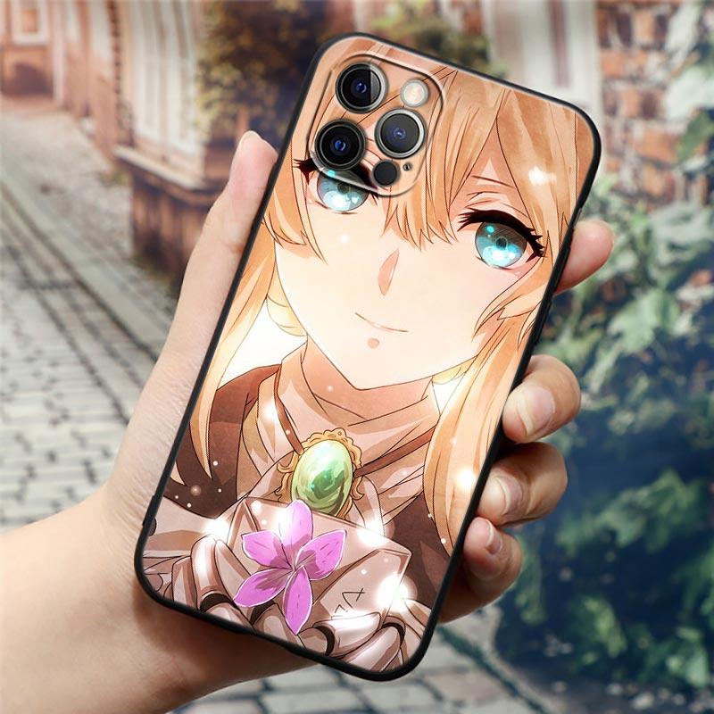 

Чехол Apple для iPhone 11 12 13 Pro Max mini XS X XR 7 8 6 6S plus SE 2020 Мягкие силиконовые чехлы Чехол Violet Evergarden Girl Anime iPhone 13ProMax