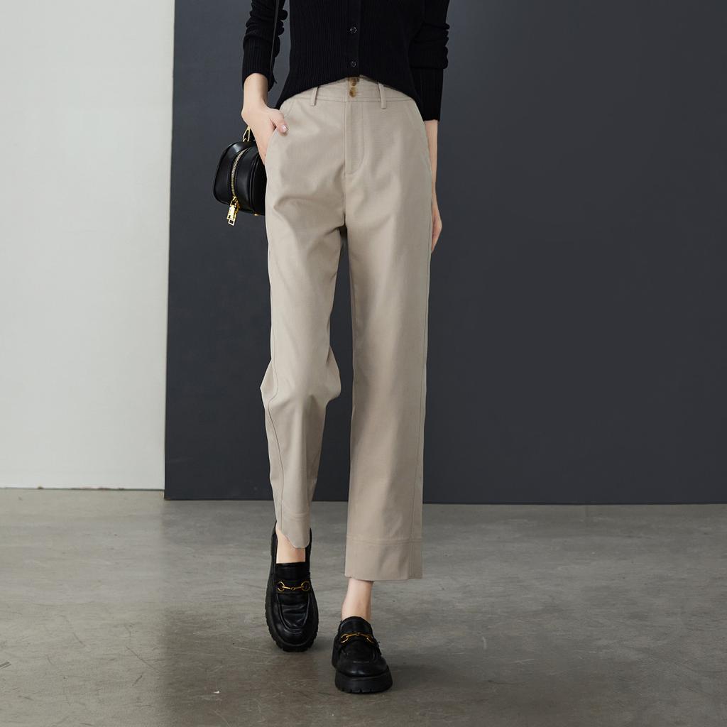 Two Button Casual Straight Leg Pants for Women In Autumn 2025, Fashionable and Versatile, Slimming and Smoking Pipe Pants