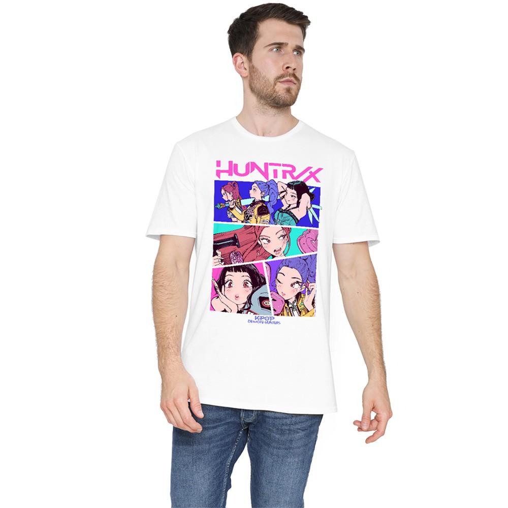Kpop Demon Hunters Huntrix Neon Comic Anime Unisex T-Shirt S-5XL White XL