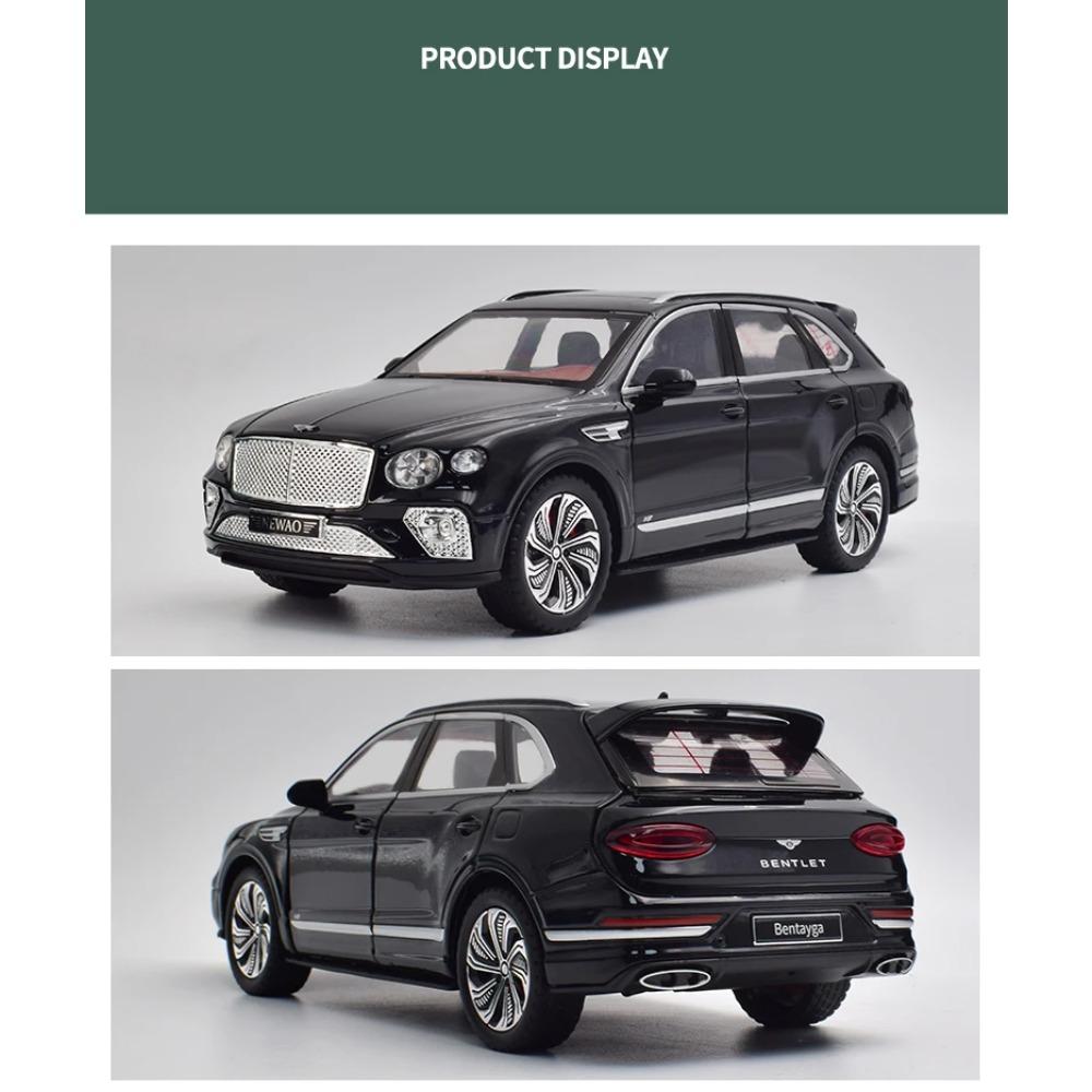 1/24 Bentley Bentayga SUV Alloy Luxy Car Model Diecast Metal Toy Vehicles Car Model Simulation Sound and Light Collection Gift