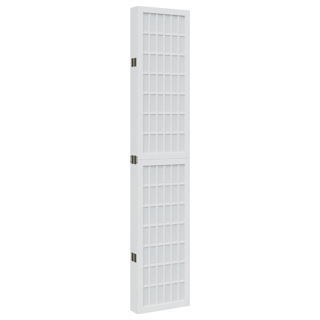 Vidaxl Room Divider, 6-Panel, White, Solid Paulownia Wood