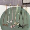 Fashionable Necklace with Lovely Bowknot Choker Fashion Beaded Clavicle Neckchain Adjustable Chain Suitable for Women