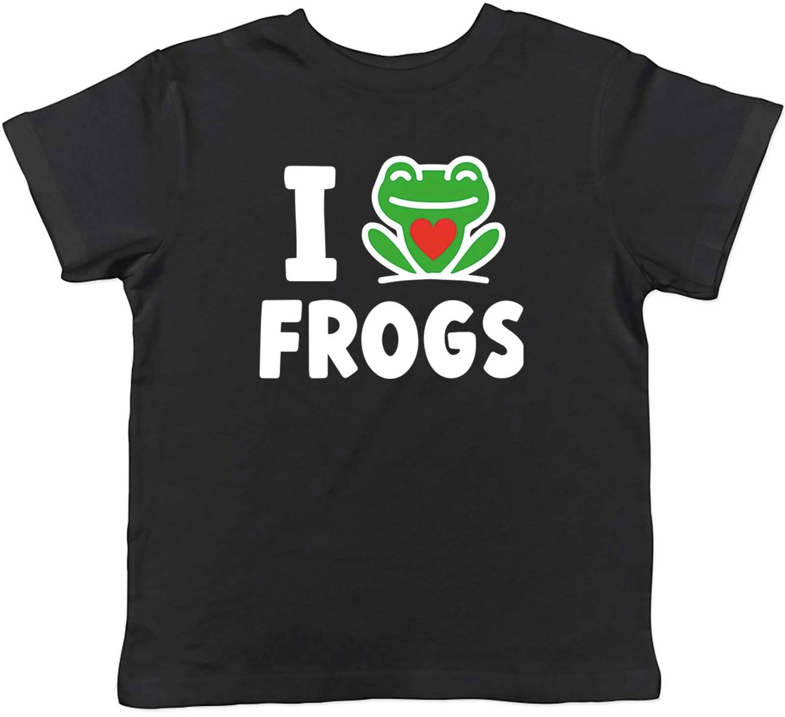 

Funny Frogs Kids T-Shirt I Love Frogs Tadpoles Toads Childrens Boys Girls Gift 100