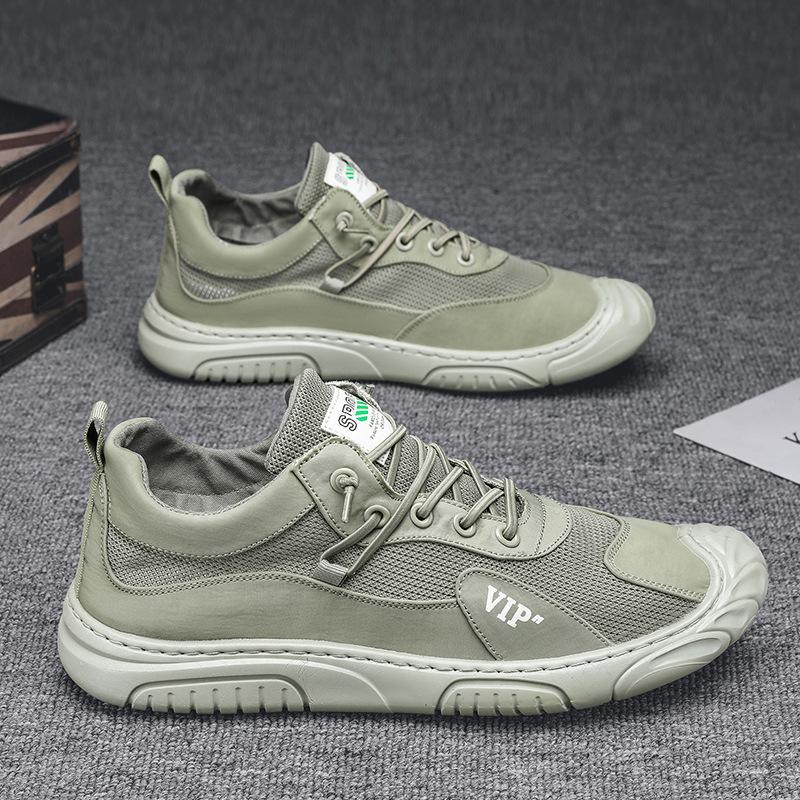 

Summer men s shoes breathable thin mesh sports casual shoes group non-slip work labor insurance shoes suture shoes 44 зелений