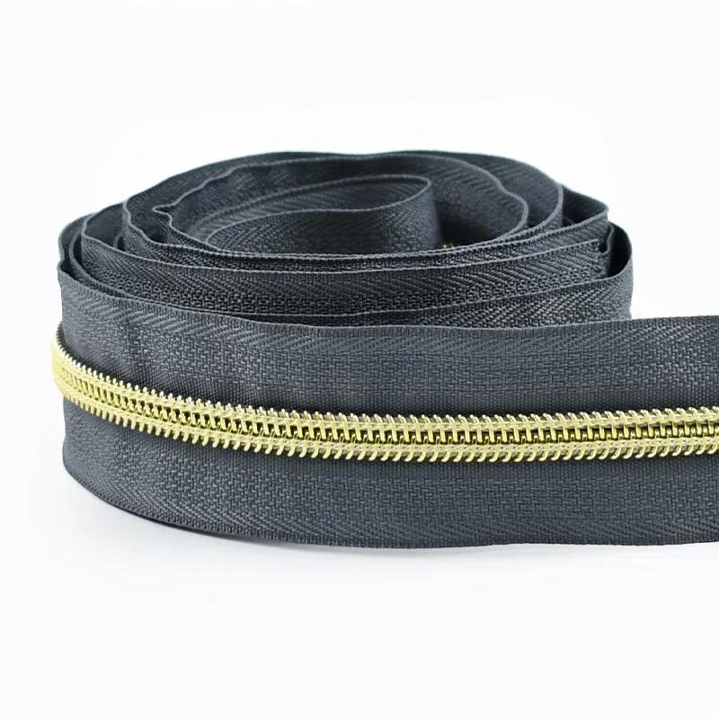 2/3/5/8/10M 5# Nylon Coil Zippers For Bag Clothes DIY Plastic Zipper Tape By The Meter Decorative Zips Repair Sewing Accessories