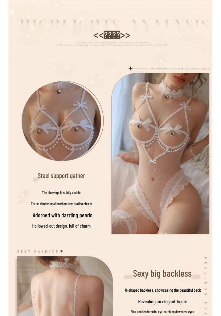 Lencería Push-Up de Busto Abierto para Mujer con Entrepierna Abierta - Ropa de Dormir Puro Deseo