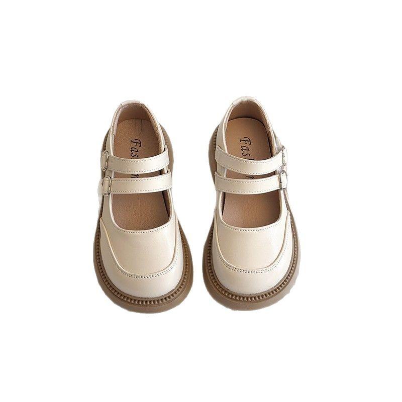 Children's Round-toed Thick-soled Leather Shoes for Summer Retro British Style Korean Cute Japanese Mary Jane Shoes