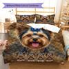 Yorkshire Terrier Sznaucer Wzór Pościel Kołdra Zestaw Poszewka na Kołdrę Poszewka na Poduszkę Dekoracja Domu Prezent (1 * poszwa na kołdrę + 2 * poszewki na poduszki, bez rdzenia)