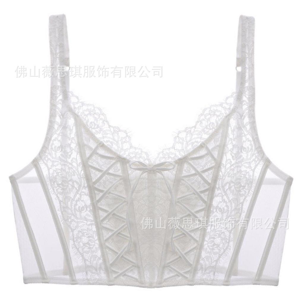 

Французское женское сексуальное тонкое кружевное нижнее белье, маленькие бюстгальтеры для большой груди, корректирующее фигуру боди с косточками, бюстгальтер XL белый