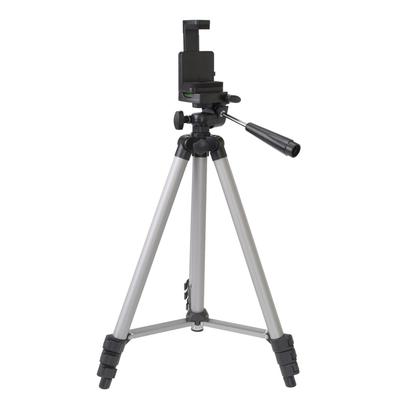 ETSUMI Smartphone Holder X Tripod for Cameras and Silver 4-Section Videos, V-84948