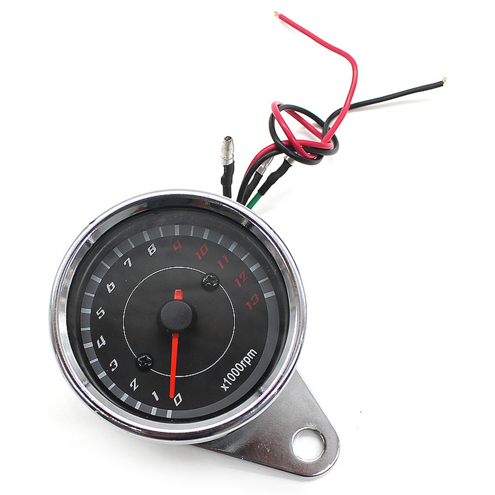 DC 12V Universal Motorcycle Tachometer Blue LED Backlit 1000RPM Analog Tachometer Electronic Tach Meter Speedometer Gauge