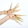Personality Belly Dance Peacock Nail Cover Dance Props Indian Thai Golden Finger False Nail Jewelry for Party Dancing Costumes