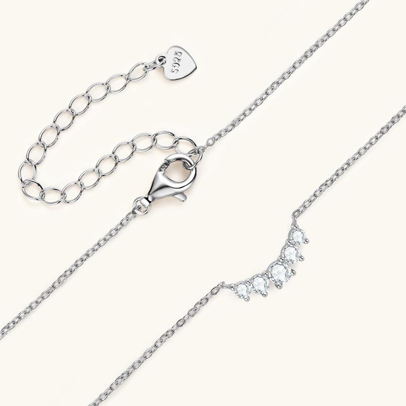 Gica Gema Niche Design Sense Fairy Smile Moissanite Necklace Pendant S925 Necklace To Girlfriend Valentine's Day Gift