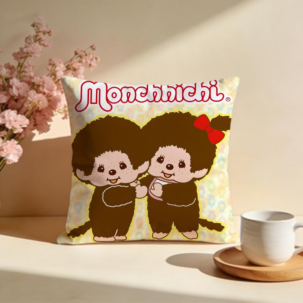 Popular MMonchhichiable Cushion Cover Stylish Washable Pillow Cover Ideal for Couch Bedroom Car Decoration