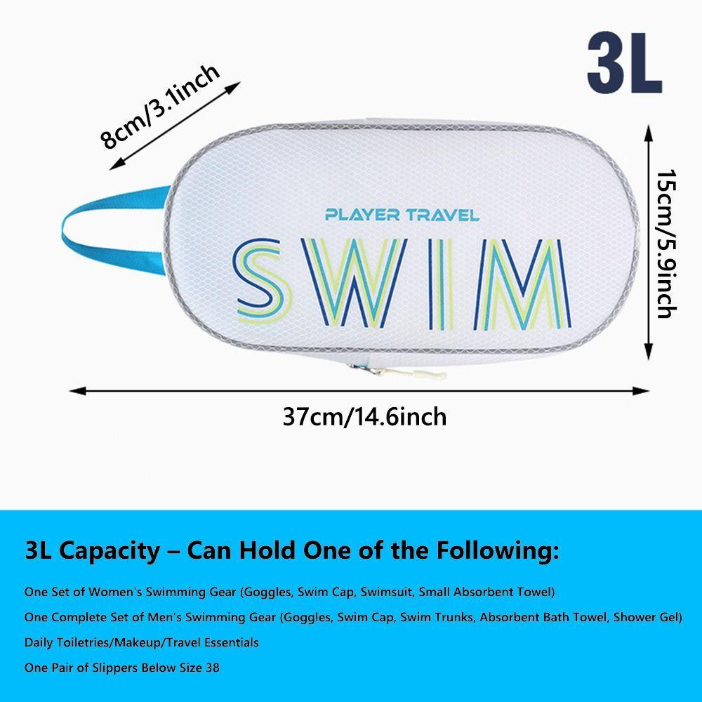 Dry and Wet Separation Swimwear Storage Pouch Portable Wash Bag Swimming Bag  for Sports and Gym