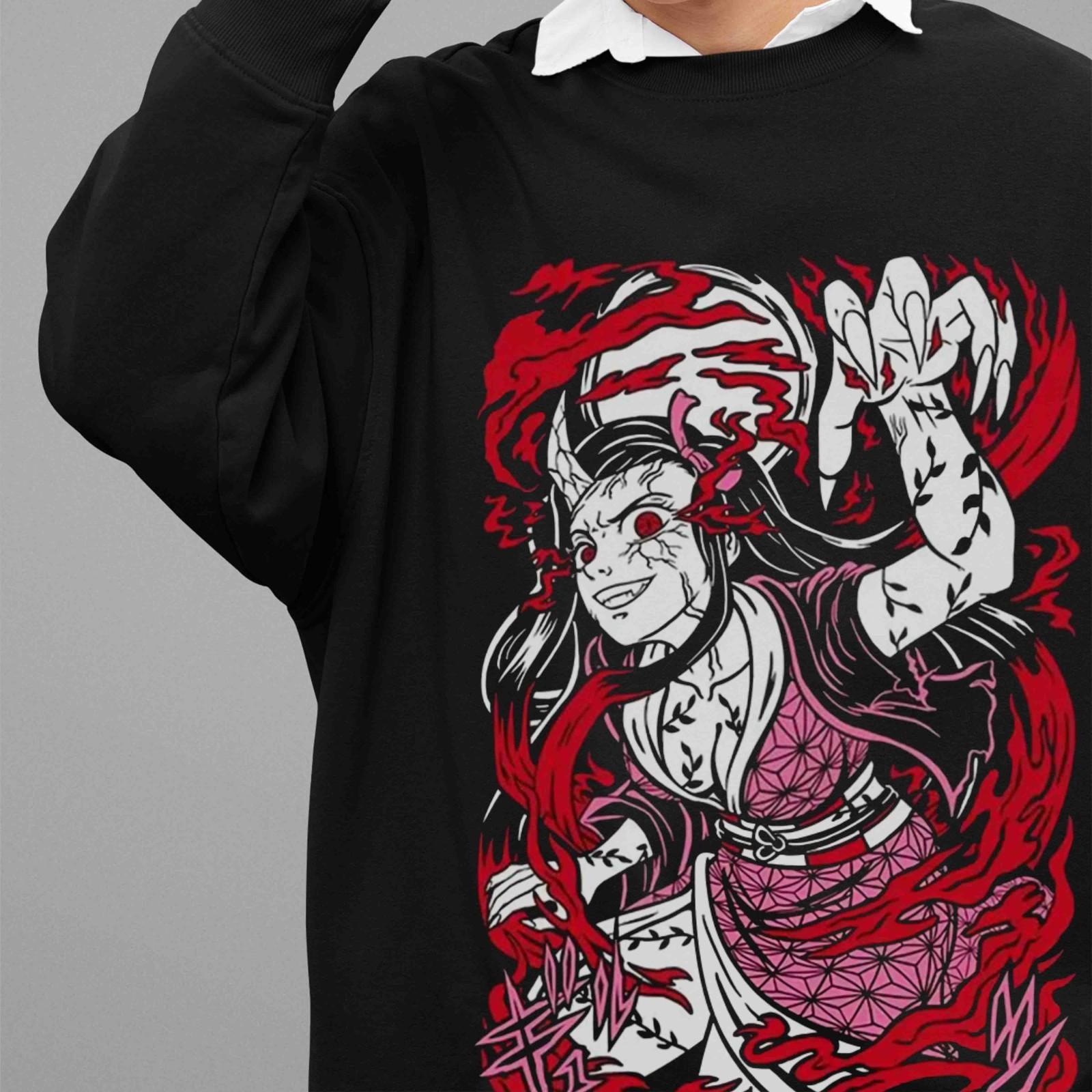 

Свитшот Demon Slayer Незуко Свитер Kimetsu No Yaiba Дома Музан Унисекс Пуловер L