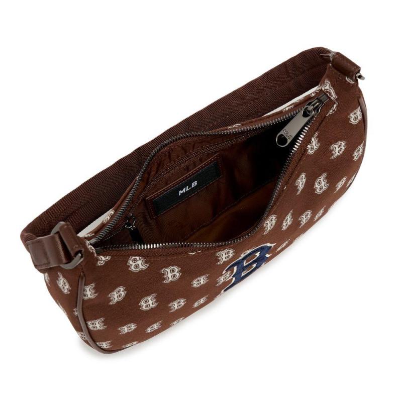 MLB Polyester Shoulder Bag, Handbag, Shoulder Bag Unisex Dark Brown Casual 3ABQS102N-