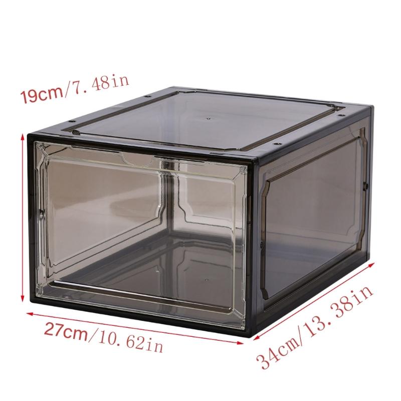 Shoe Organiser Box Stackable Clear Shoe Box For Closet Shoe Containers Sneakers Display Case Space Saving Storage Bin