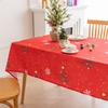 Red Waterproof And Oil-Proof Christmas Table Cloth Festive Desk Pastoral Fruit Coffee Table Round Table Tablecloth