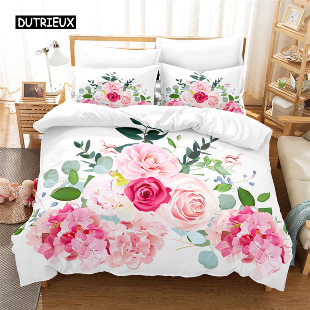 Beautiful Flowers Bedding Set Duvet Cover Set 3d Bedding Digital Printing Bed Linen Queen Size Bedding Sets Fashion Design
