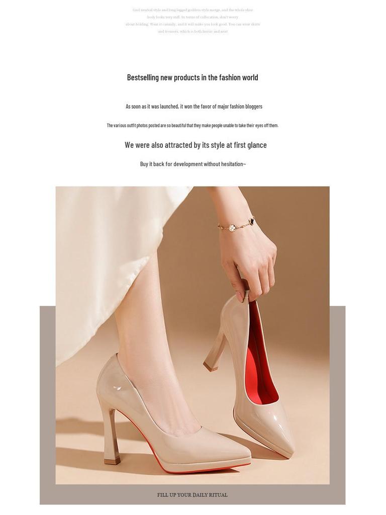 Women's Waterproof Platform Pointed Toe Stiletto High Heels - Professional Bridesmaid Banquet Shoes