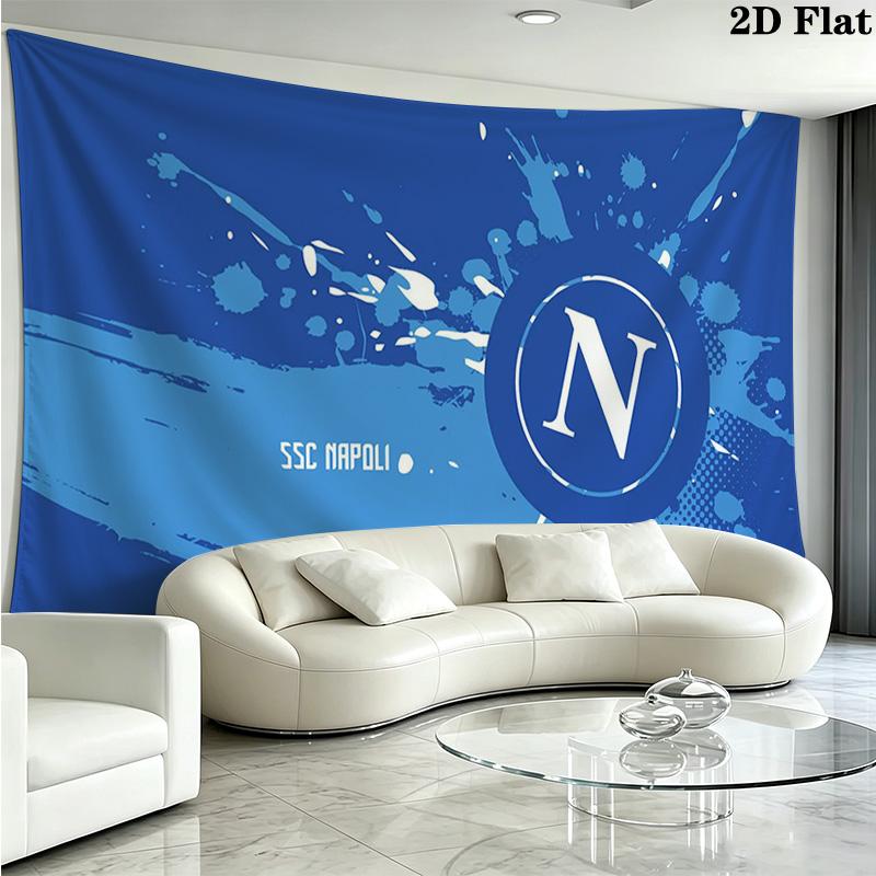 SSC Napoli Wall Tapestry Aesthetic Wall Hanging Printed Fabric Blanket Decorative Tapestries for Bedroom Living Room Home Decor