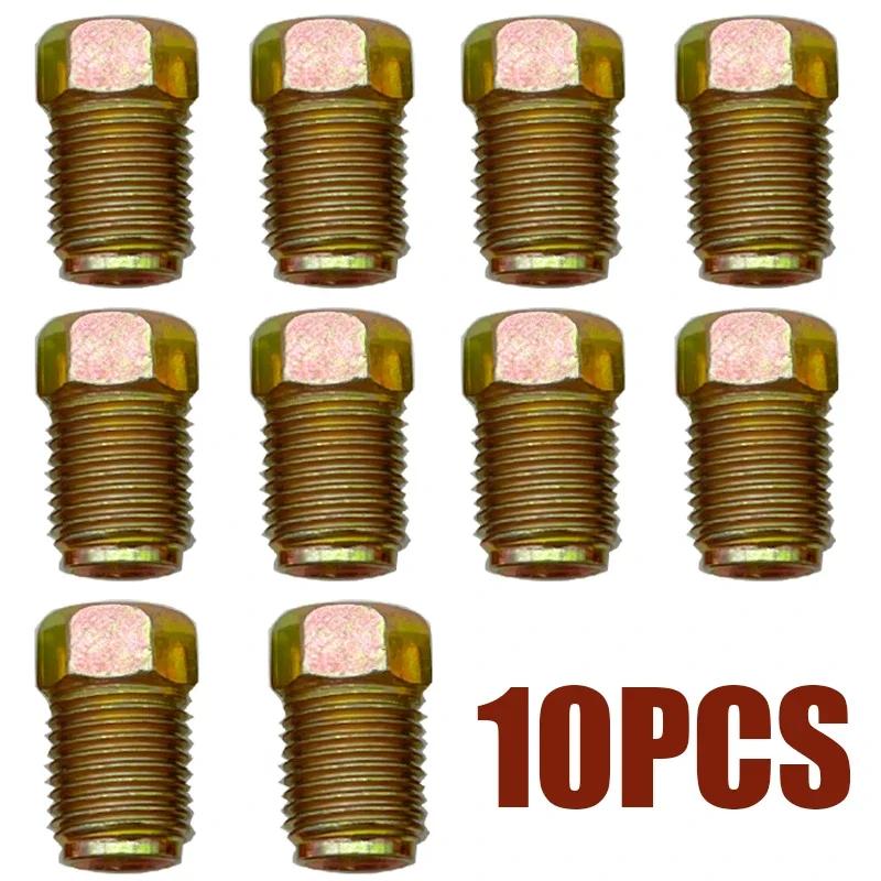 10/20/50X 10mmx1mm Car Brake Pipe Male Short Screw Nuts Bolts for 3/16" Braking Tube Brake Line Inverted Flares Metric Fittings