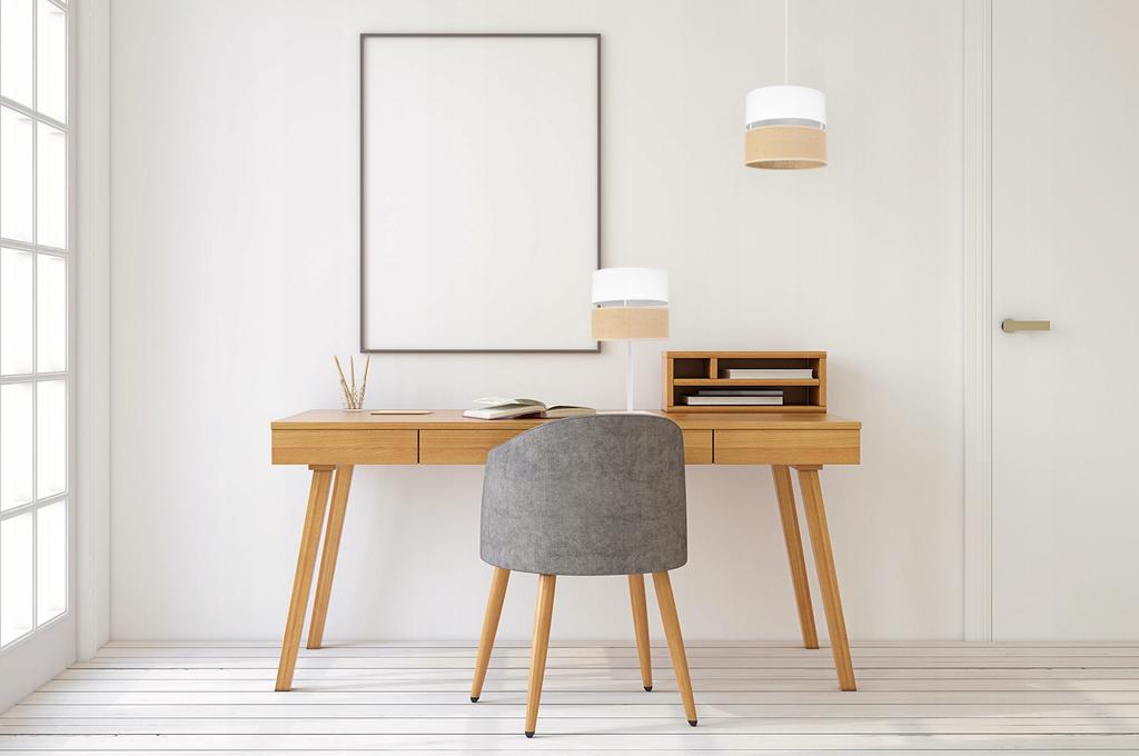 TABLE LAMP JUTE LAMPSHADE 20 CM WHITE