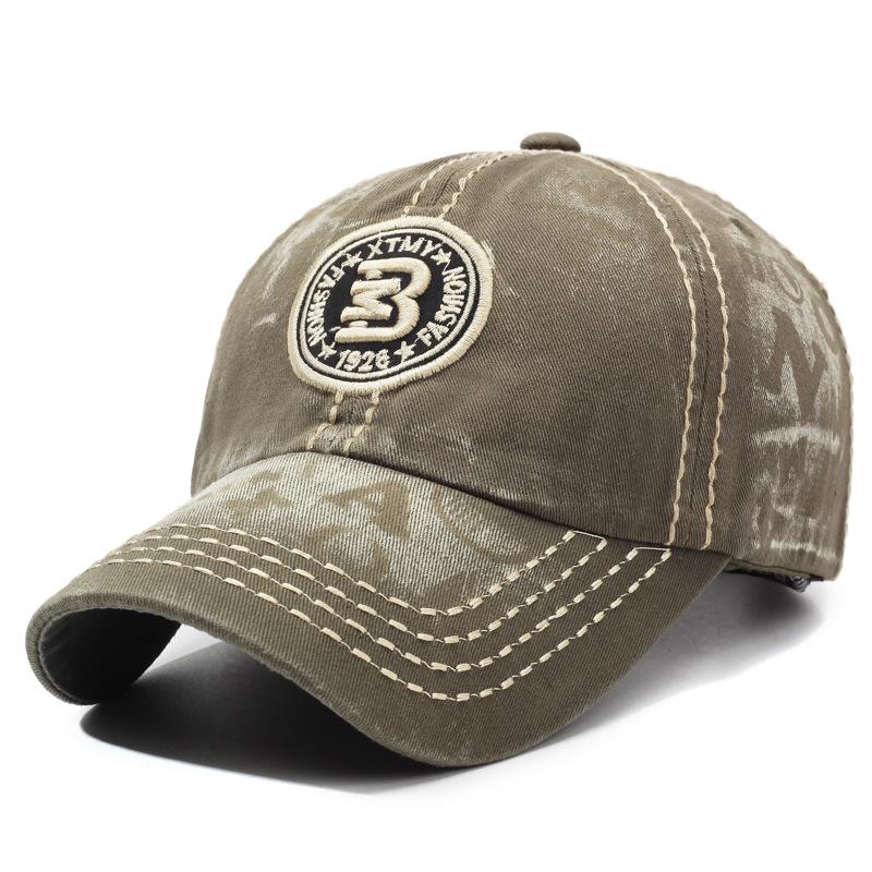 Vintage Men Baseball Cap Spring Summer Embroidery Cap Letter Baseball Cap Outdoor Sun Hat