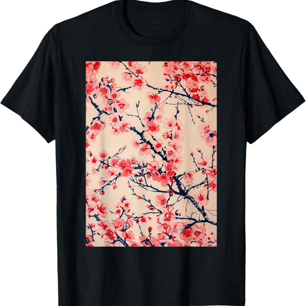 Minimalist Vintage Cherry Blossom T-Shirt(2)