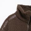Giacca Cardigan da Donna Versatile Larga con Collo Rialzato in Velluto Teddy e Zip Doppia, Stile Europeo e Americano