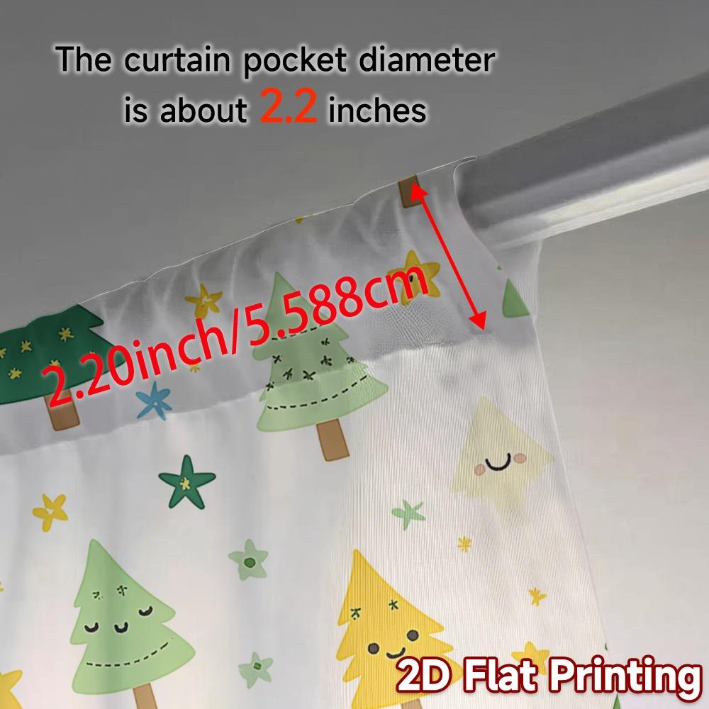 2pcs,Curtains Cute Christmas Tree Festive Chic Curtains&Drapes Versatile Durable Polyester Curtains All Seasons for Living Room,