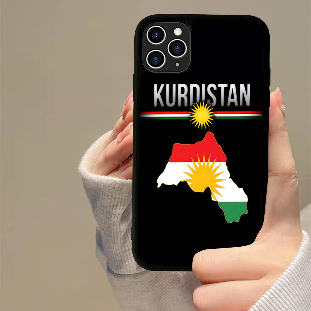 K-Kurdistan Flag Phone Case Silicone PC+TPU For For IPhone 11 12 13 14 15 16 Plus Pro Max Cover