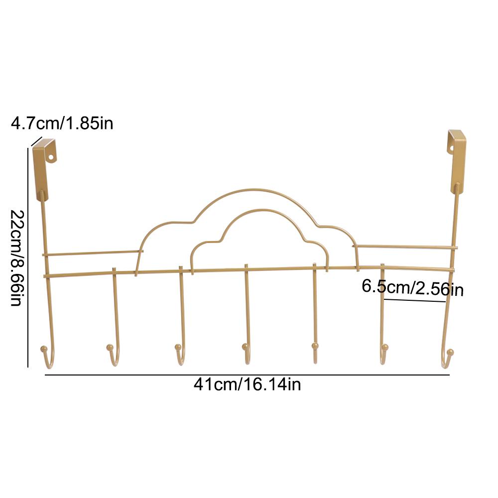 Eisenhut Kleiderhaken Nagelfreie Kleideraufbewahrung Praktischer 7-Haken Über-Tür-Hänger Zuhause