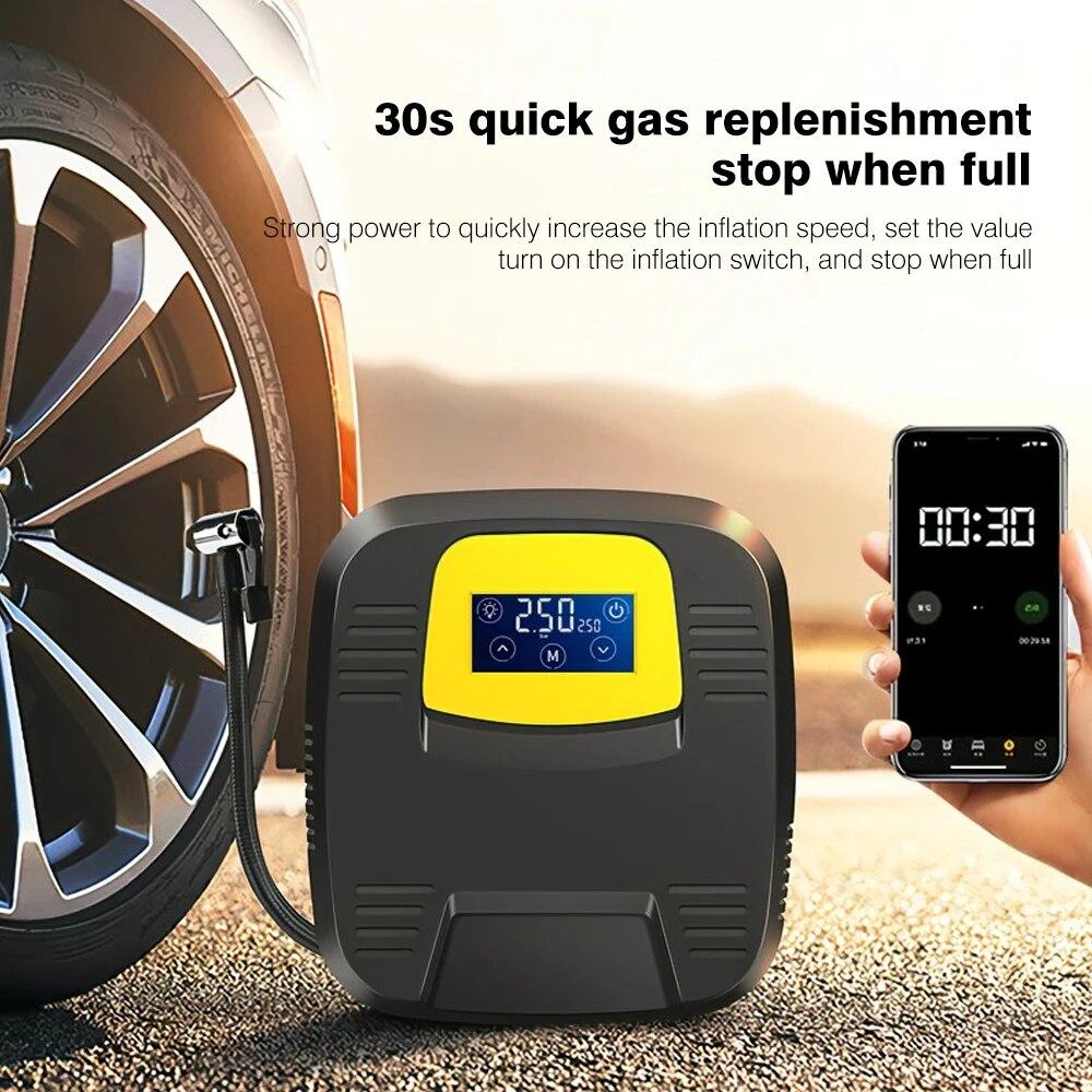 Nuovo display digitale pompa di gonfiaggio dei pneumatici per auto 150PSI compressore d'aria per auto portatile 12V gonfiatore elettrico a LED per moto bicicletta