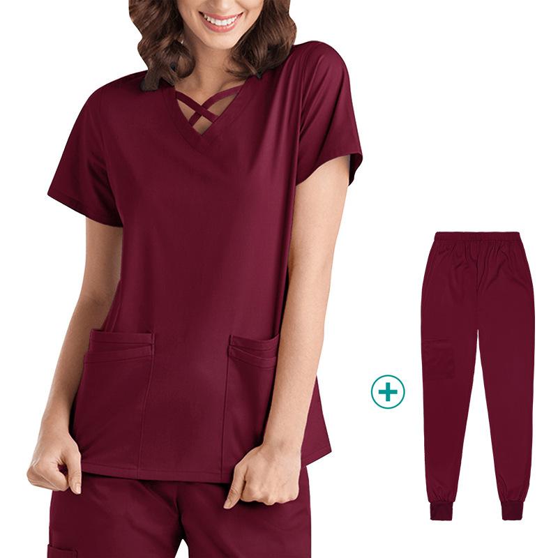 Ropa de Trabajo de Belleza SPA Uniformes Médicos Mujer Multicolores Uniformes de Enfermera Dentista Veterinario Farmacia Clínica Conjunto de Uniformes