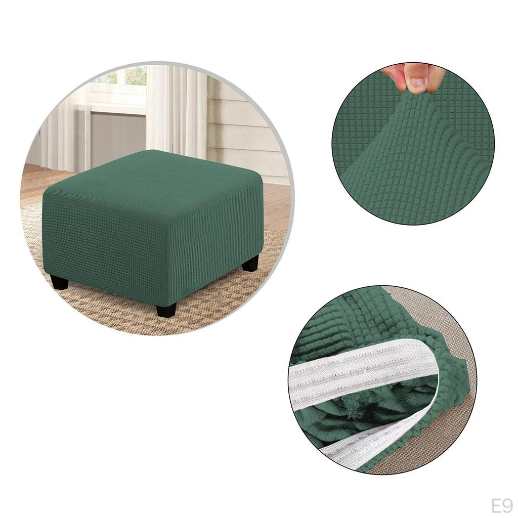 1pc Stretch Ottoman Covers Jacquard Slipcover Footstool Footrest Cover Removable Furniture