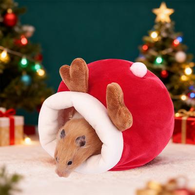 Hamster Cave Bed Cute Animal Design Pets Mini House Cozy Winter Sleeping Nest Warm Hideout for Dwarf Hamsters Mini Hedgehogs Small Pets